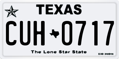TX license plate CUH0717