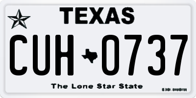 TX license plate CUH0737