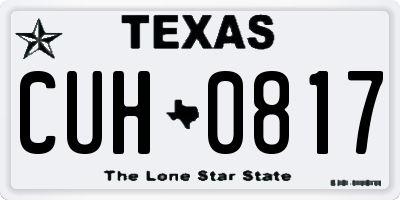 TX license plate CUH0817