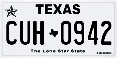 TX license plate CUH0942
