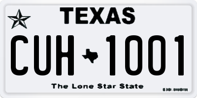 TX license plate CUH1001