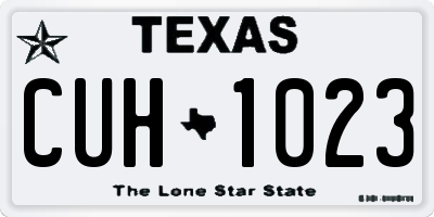 TX license plate CUH1023