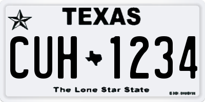 TX license plate CUH1234