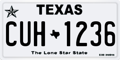TX license plate CUH1236
