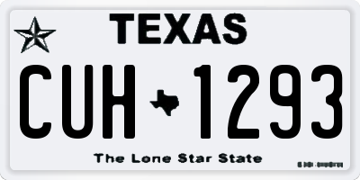 TX license plate CUH1293