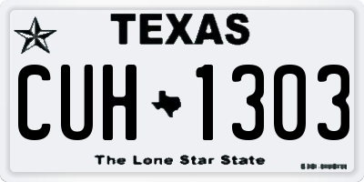 TX license plate CUH1303