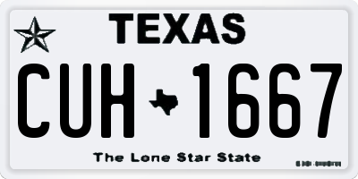 TX license plate CUH1667