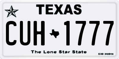 TX license plate CUH1777