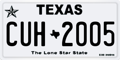 TX license plate CUH2005
