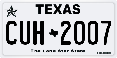TX license plate CUH2007