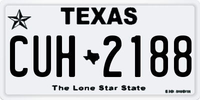 TX license plate CUH2188