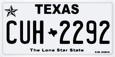 TX license plate CUH2292