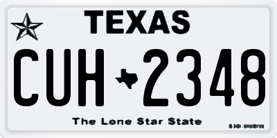 TX license plate CUH2348