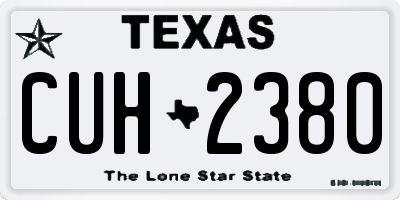 TX license plate CUH2380