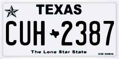TX license plate CUH2387