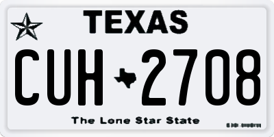TX license plate CUH2708