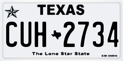TX license plate CUH2734