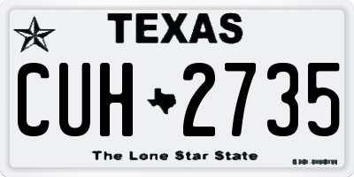 TX license plate CUH2735