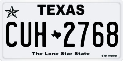 TX license plate CUH2768