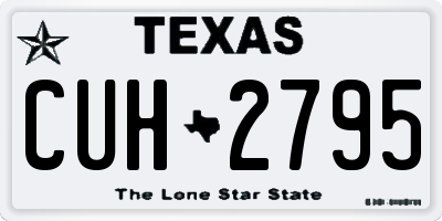 TX license plate CUH2795