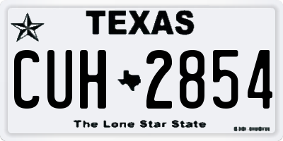 TX license plate CUH2854