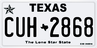 TX license plate CUH2868
