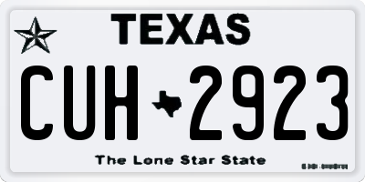 TX license plate CUH2923