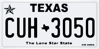 TX license plate CUH3050