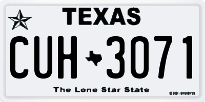 TX license plate CUH3071