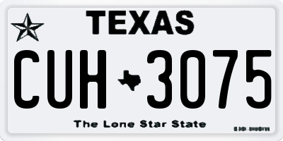 TX license plate CUH3075