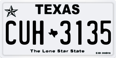 TX license plate CUH3135