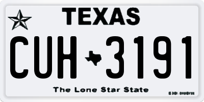 TX license plate CUH3191