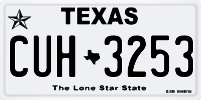 TX license plate CUH3253