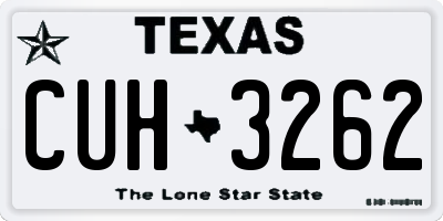 TX license plate CUH3262