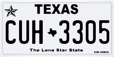 TX license plate CUH3305