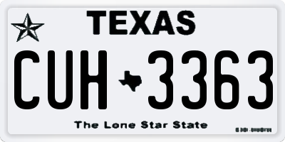 TX license plate CUH3363