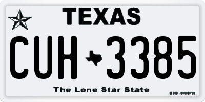 TX license plate CUH3385