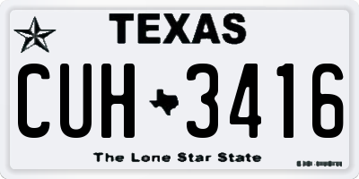 TX license plate CUH3416