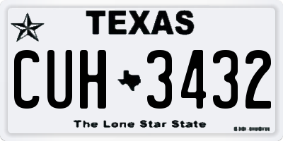TX license plate CUH3432