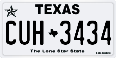 TX license plate CUH3434