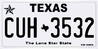 TX license plate CUH3532