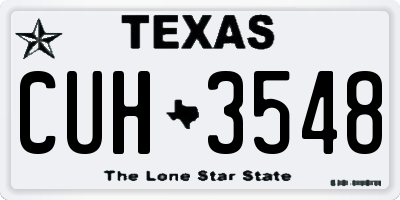 TX license plate CUH3548