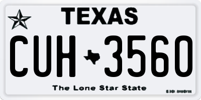 TX license plate CUH3560