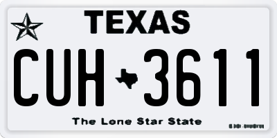 TX license plate CUH3611