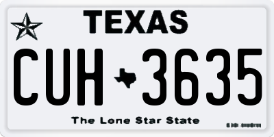 TX license plate CUH3635