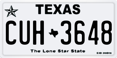 TX license plate CUH3648