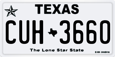 TX license plate CUH3660