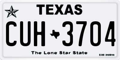TX license plate CUH3704