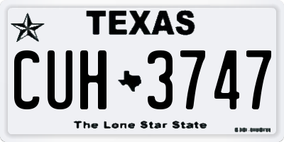 TX license plate CUH3747