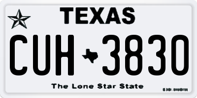 TX license plate CUH3830